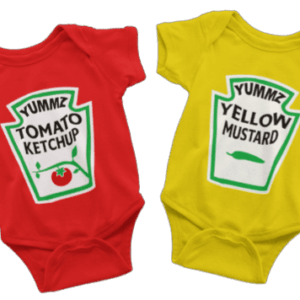 Adorable Baby rompers: A Soft & Stylish Baby Rompers on Tomato Ketchup & Yellow Mustard.(PACK OF 2)